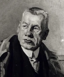In the Studio (detail) - Self-portrait with the Reverend Mrozowski